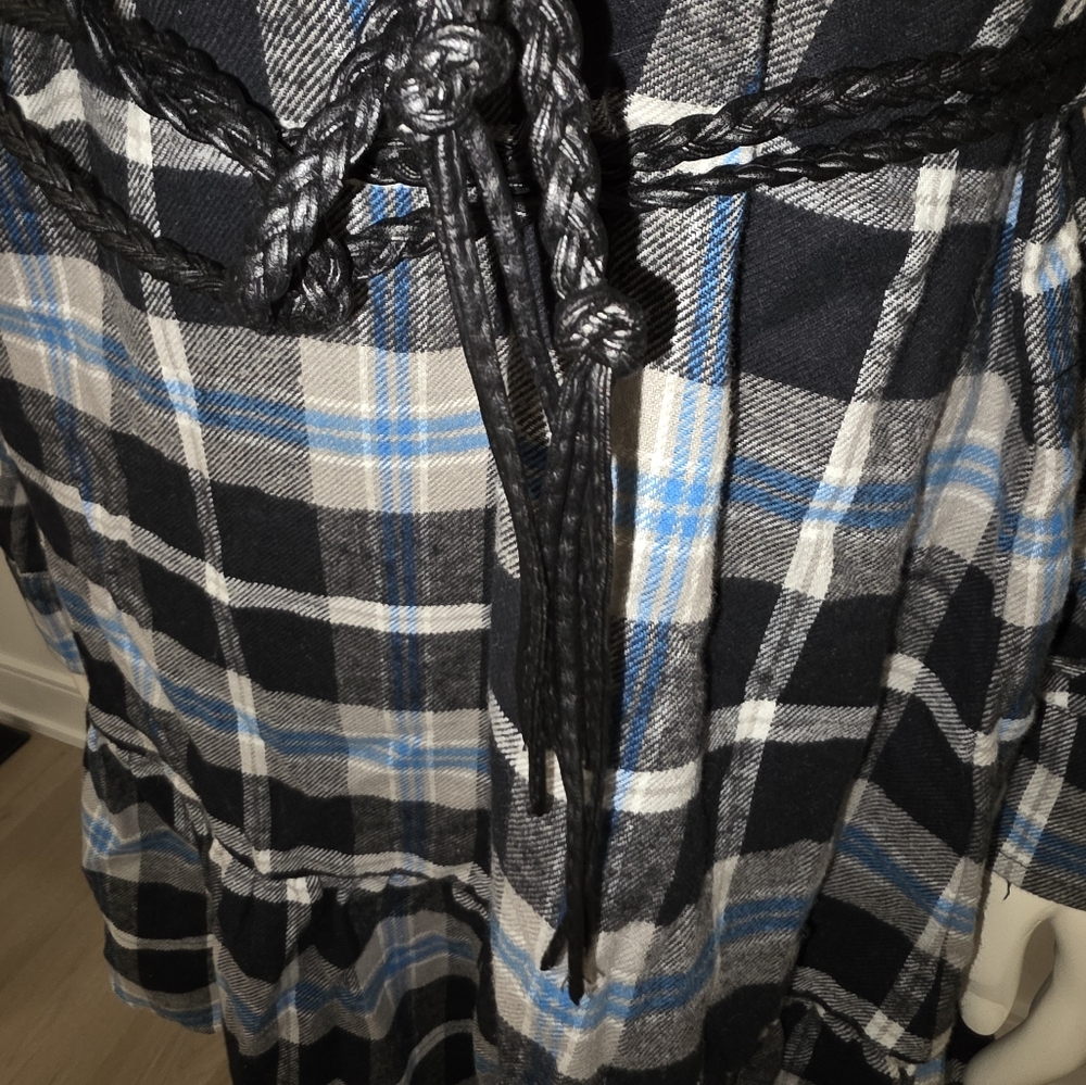 ICHI Flannel Plaid Shirt Dress XS - Picture 7 of 15